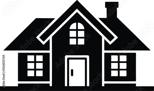 House silhouette vector, home icon symbol, house black vector silhouette