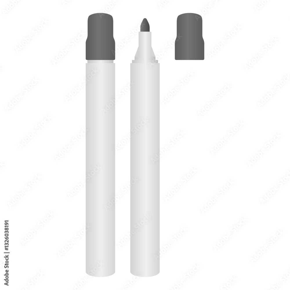 Black Marker Whiteboard Stationery Vector. Black Marker Element in White Background. Black Marker Whiteboard Stationery Vector. Black Marker Element in White Background.