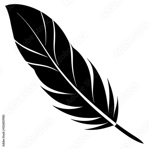 Bird feather silhouette vector illustration
