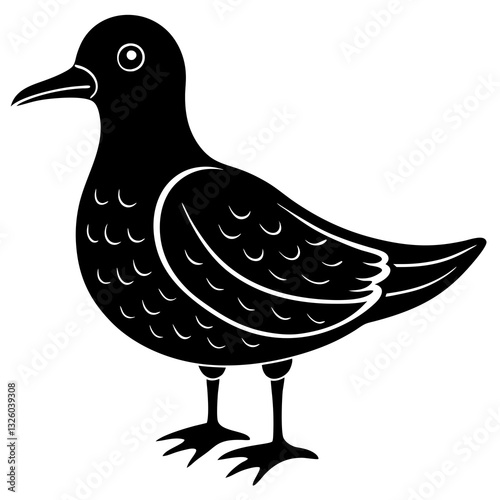 Black plague gull silhouette vector illustration