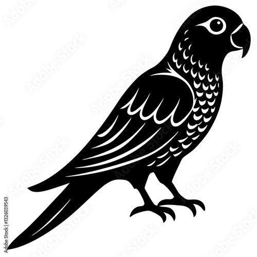 Carolina parakeet silhouette vector illustration