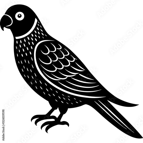 Carolina parakeet silhouette vector illustration