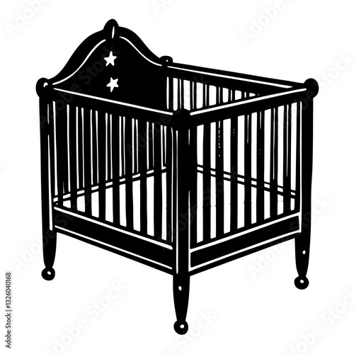 Crib silhouette vector illustration