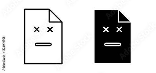 Broken Image vector icon set black filled and outlined style.