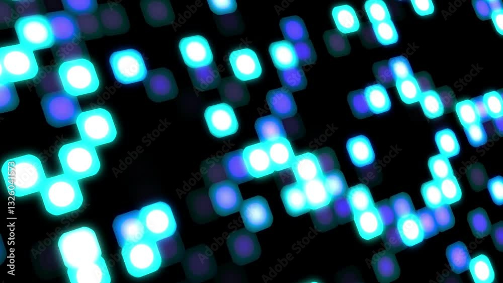 Beautiful box-shaped light green and white on a black background.
Larger boxes give the impression of brighter lighting. 3D animation

