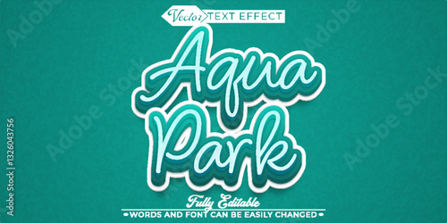 Cartoon Aquapark Vector Editable Text Effect Template