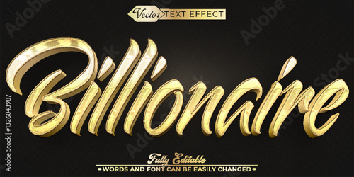 Luxury Elegant Billionaire Vector Editable Text Effect Template