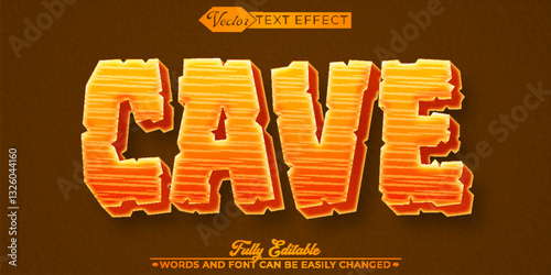 Cartoon Cave Vector Editable Text Effect Template