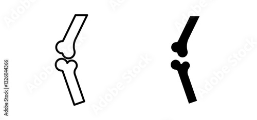 Joint vector icon set black filled and outlined style.
