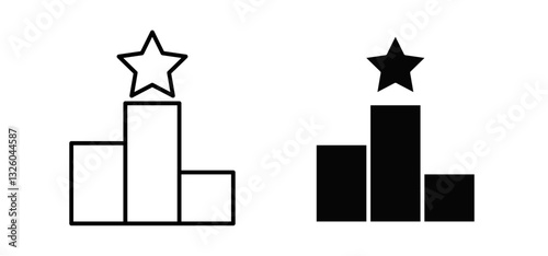 Leaderboard vector icon set black filled and outlined style.