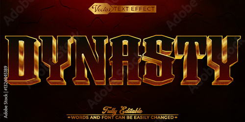 Golden Dynasty Vector Editable Text Effect Template