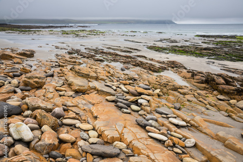 Rocky shore, Warebeth, near Stromness, Orkney Islands, Scotland photo