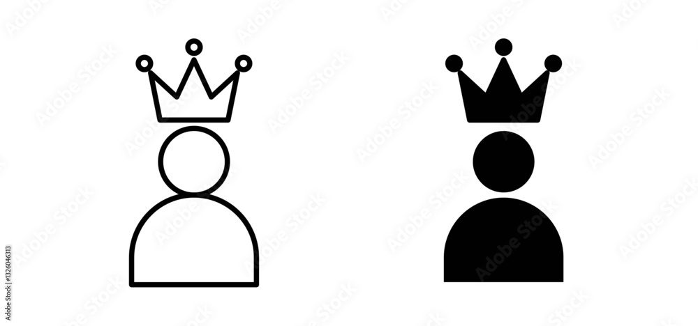 Premium User vector icon set black filled and outlined style. Premium User vector icon set black filled and outlined style.