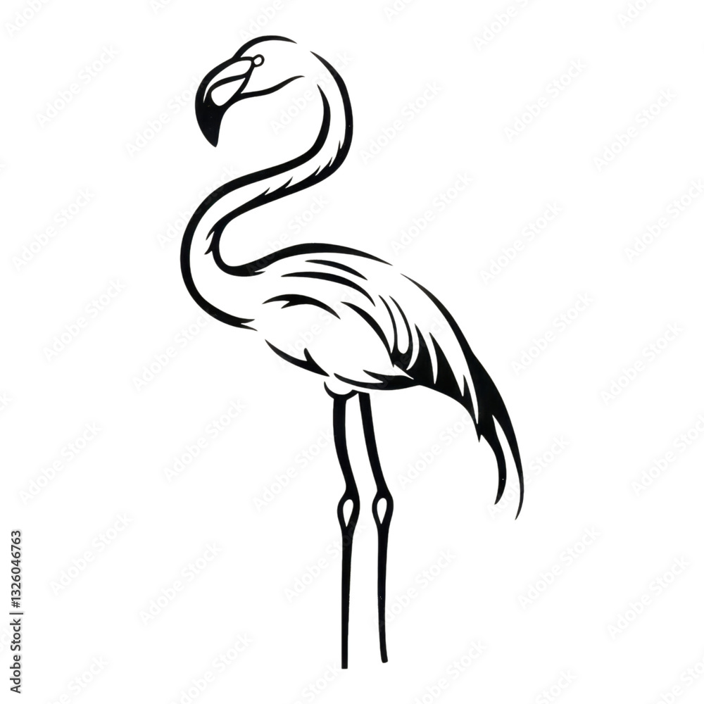 Elegant Flamingo Line Art Illustration Elegant Flamingo Line Art Illustration