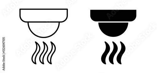 Sensor smoke vector icon set black filled and outlined style.