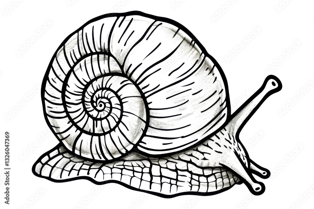 Obraz premium Intricate Snail Shell Art Print