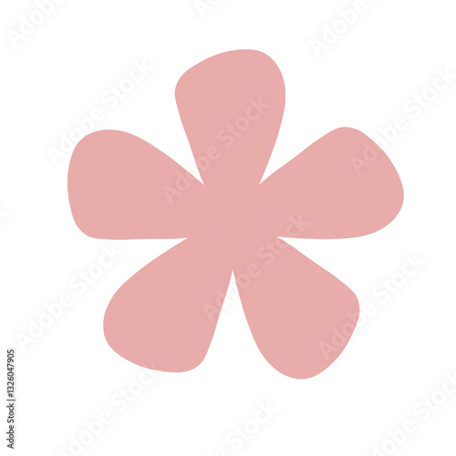 pink flower illustration. Clover cartoon style. Element of wallpaper design. Transparant background