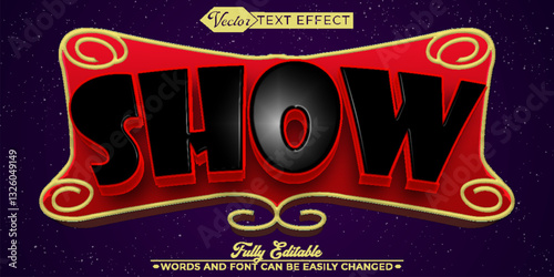 Red Cartoon Show Vector Editable Text Effect Template