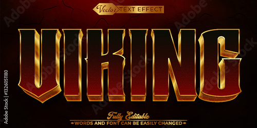 Golden Viking  Vector Editable Text Effect Template