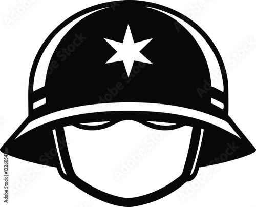 military helmet silhouette vector illustration