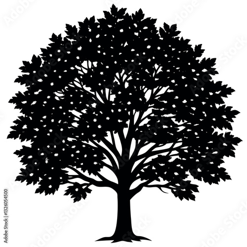 Vector silhouette of a larch tree.