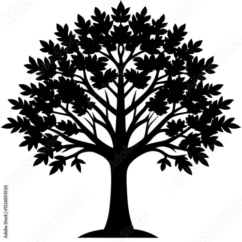 Vector silhouette of a larch tree.