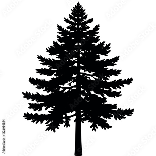 Vector silhouette of a larch tree.