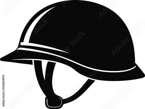military helmet silhouette vector illustration
