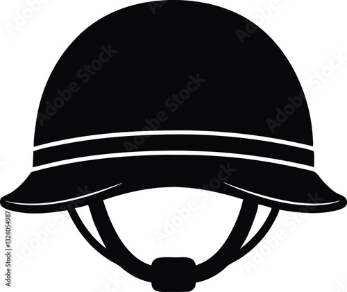 military helmet silhouette vector illustration