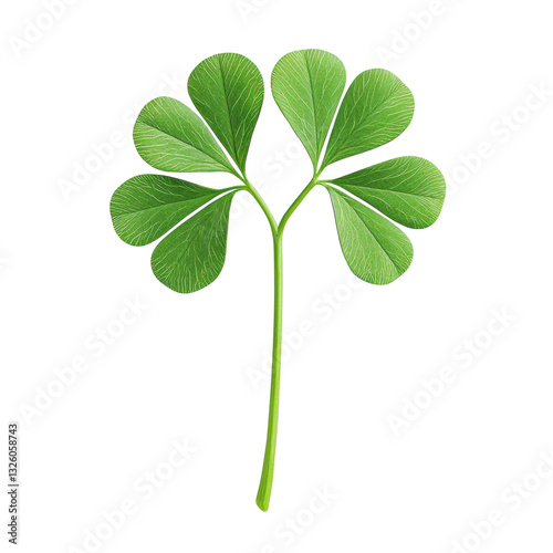 isolated transparent Background. Fresh green shamrock with vibrant leaves and intricate veins, symbolizing luck and nature beauty