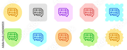 Editable binary language, message vector icon. AI technology, artificial intelligence, computer. Part of a big icon set family. Perfect for web and app interfaces, presentations, infographics, etc