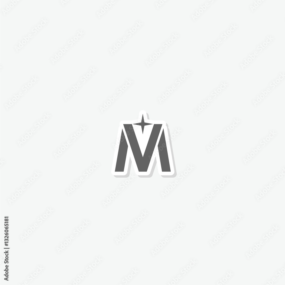Fototapeta premium VM letter logo sticker isolated on gray background