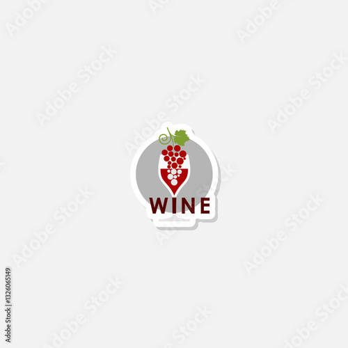 Wine logo sticker isolated on gray background