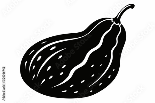 bitter gourd line art silhouette vector illustration