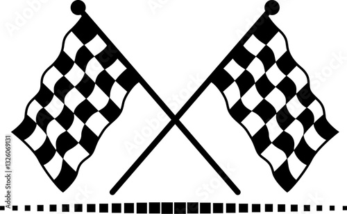 two crossed checkered flag racing flag NASCAR racing flag sports finish line flag eps vector file 