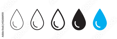 water drop icon set