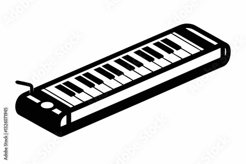 melodica line art silhouette vector illustration