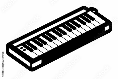 melodica line art silhouette vector illustration