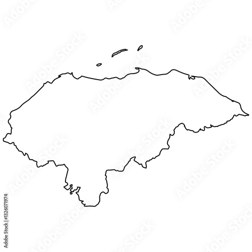 Honduras Horizon Tropical Map Outline in Bold Contrast