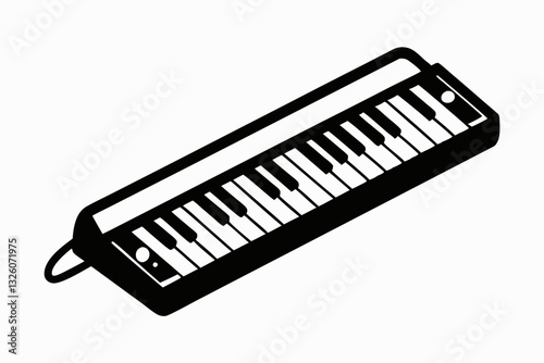 melodica line art silhouette vector illustration