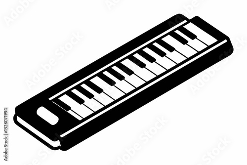 melodica line art silhouette vector illustration