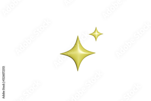 3d golden star, cute