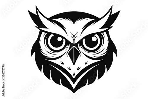 owl head line art silhouette vector illustration