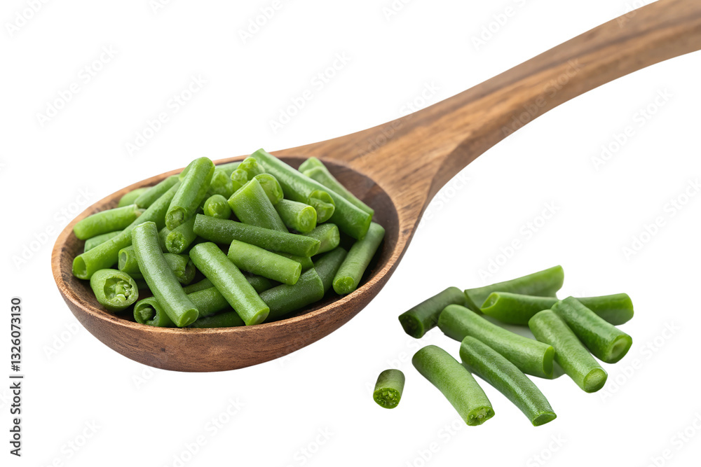 wooden spoon filled with green beans isolated on transparent background png wooden spoon filled with green beans isolated on transparent background png
