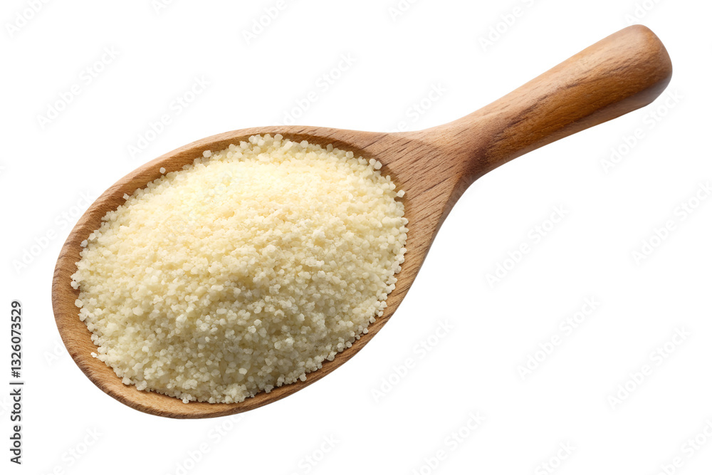 raw semolina in a wooden spoon isolated on transparent background png raw semolina in a wooden spoon isolated on transparent background png