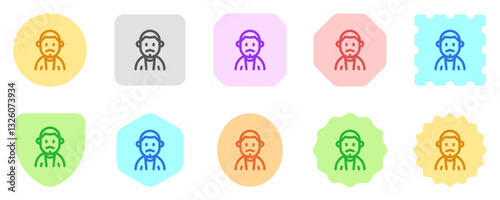 Editable man with buzz haircut and mustache avatar vector icon. User, profile, identity, persona. Part of a big icon set family. Perfect for web and app interfaces, presentations, infographics, etc