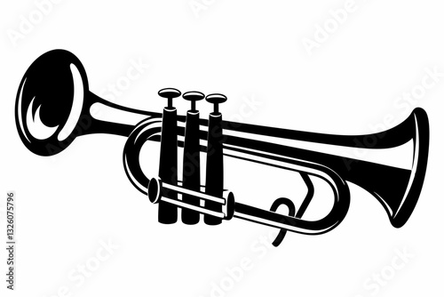 trumpet line art silhouette vector illustration