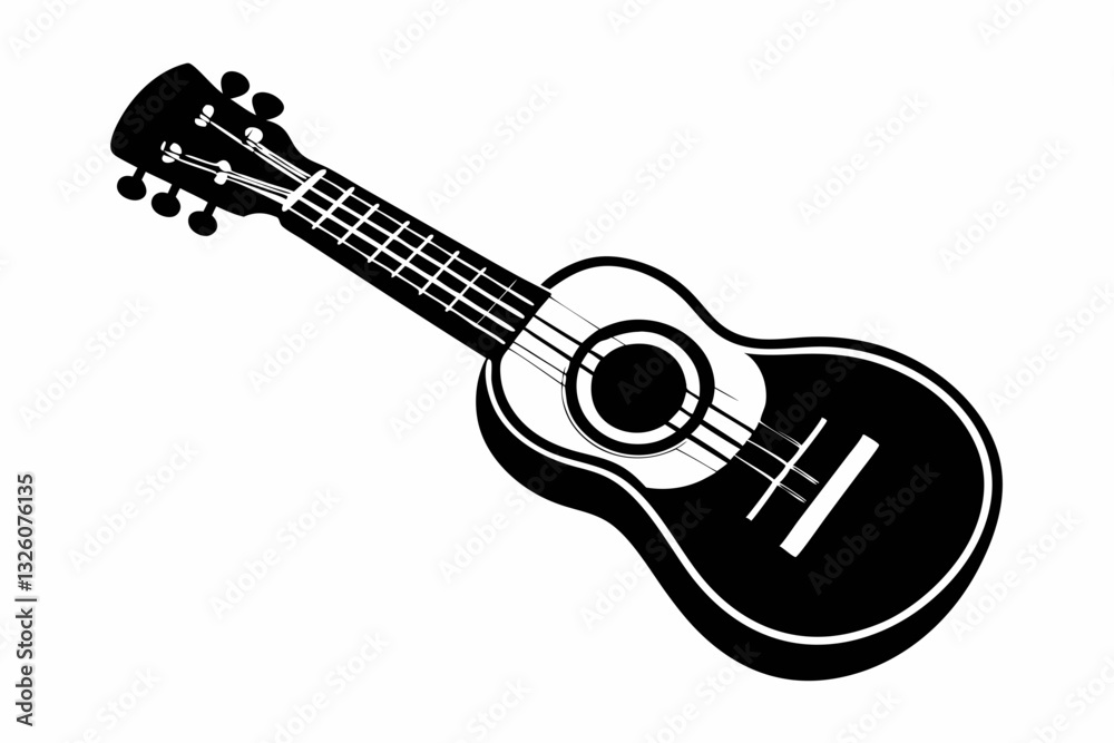 Naklejka premium ukulele line art silhouette vector illustration