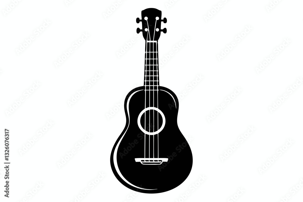Naklejka premium ukulele line art silhouette vector illustration