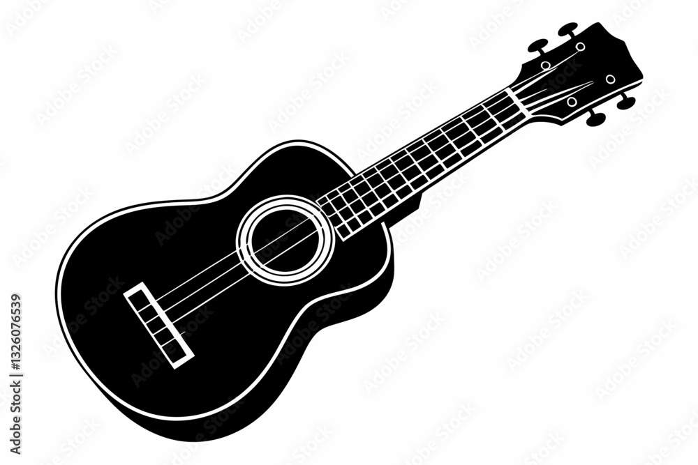 Fototapeta premium ukulele line art silhouette vector illustration